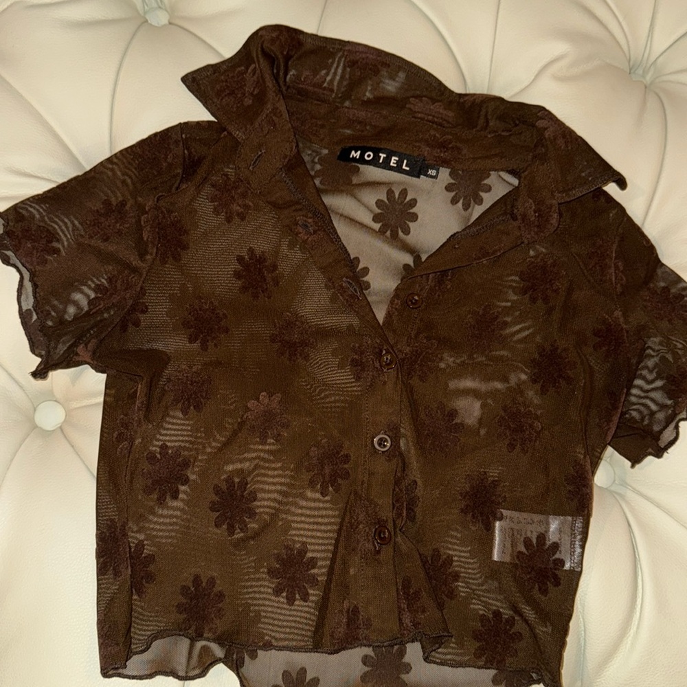 Sheer short sleeve shirt